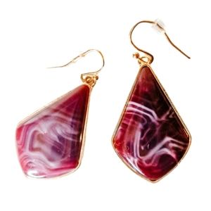 💎3/$20❗EUC 💞 Dark purple stone dangle earrings